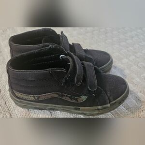 Vans Kids Black/Green Camo High-Top Shoes Size 3